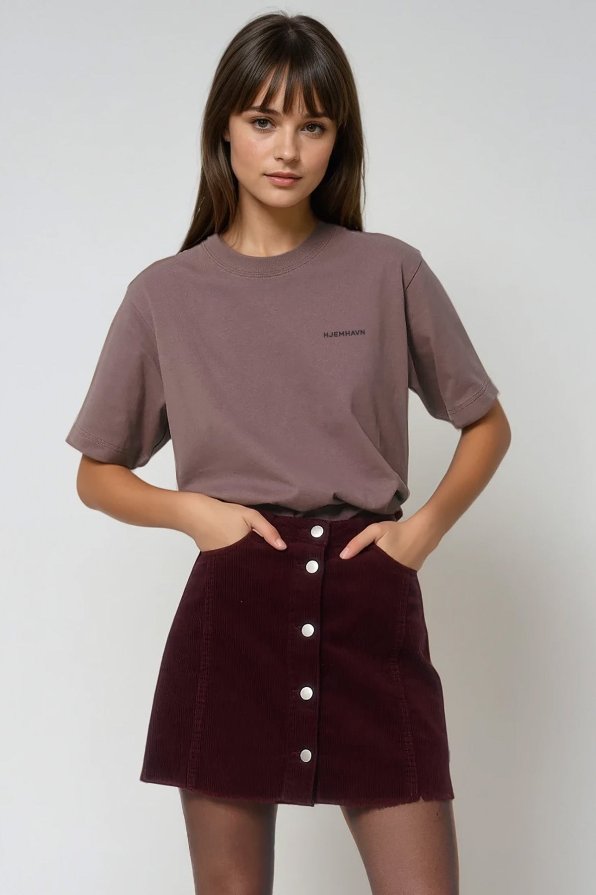 Heavy Weight Tee "Just Listen" - Smokey Mauve