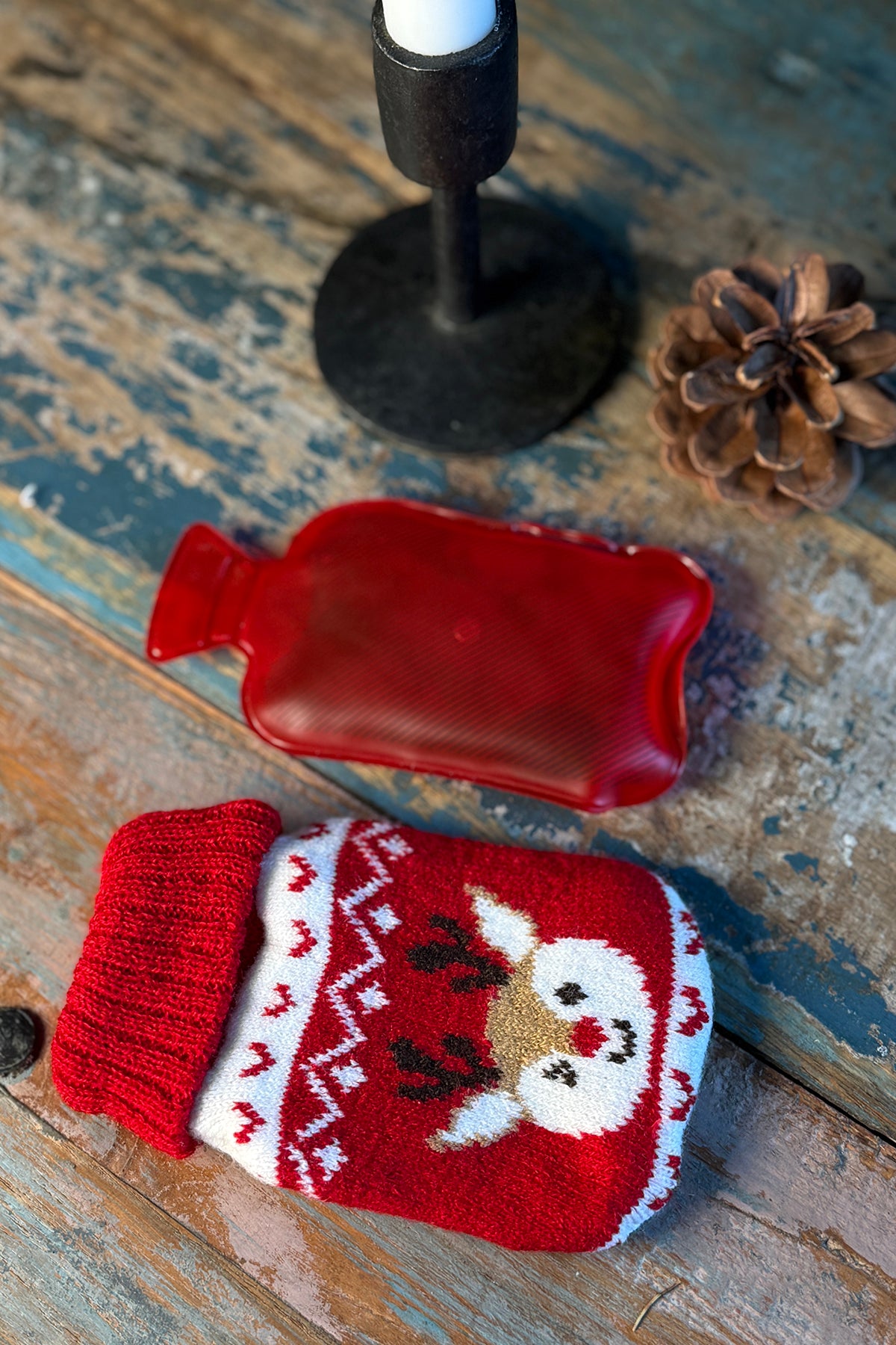 Handwärmer aus Weihnachtsstrick