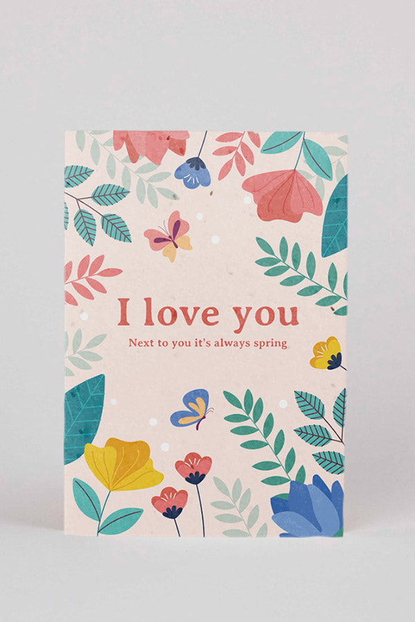 Pflanzbare Postkarte "I love you"