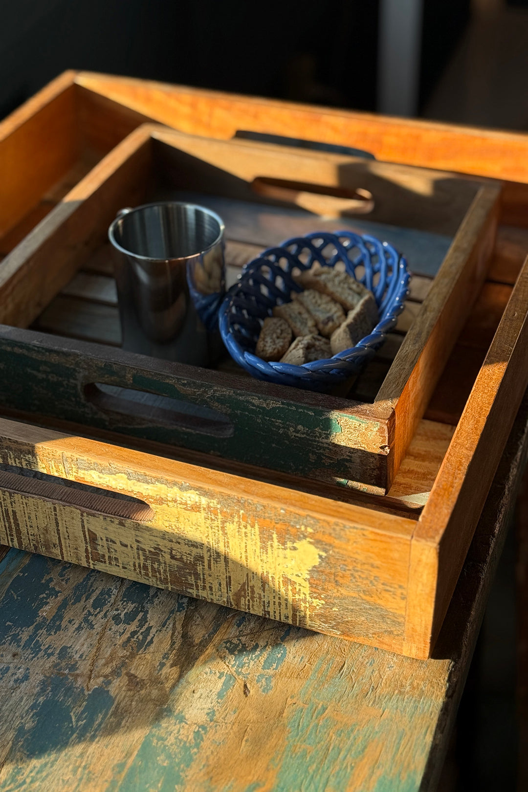 Serviertablett - Recyceltes Holz