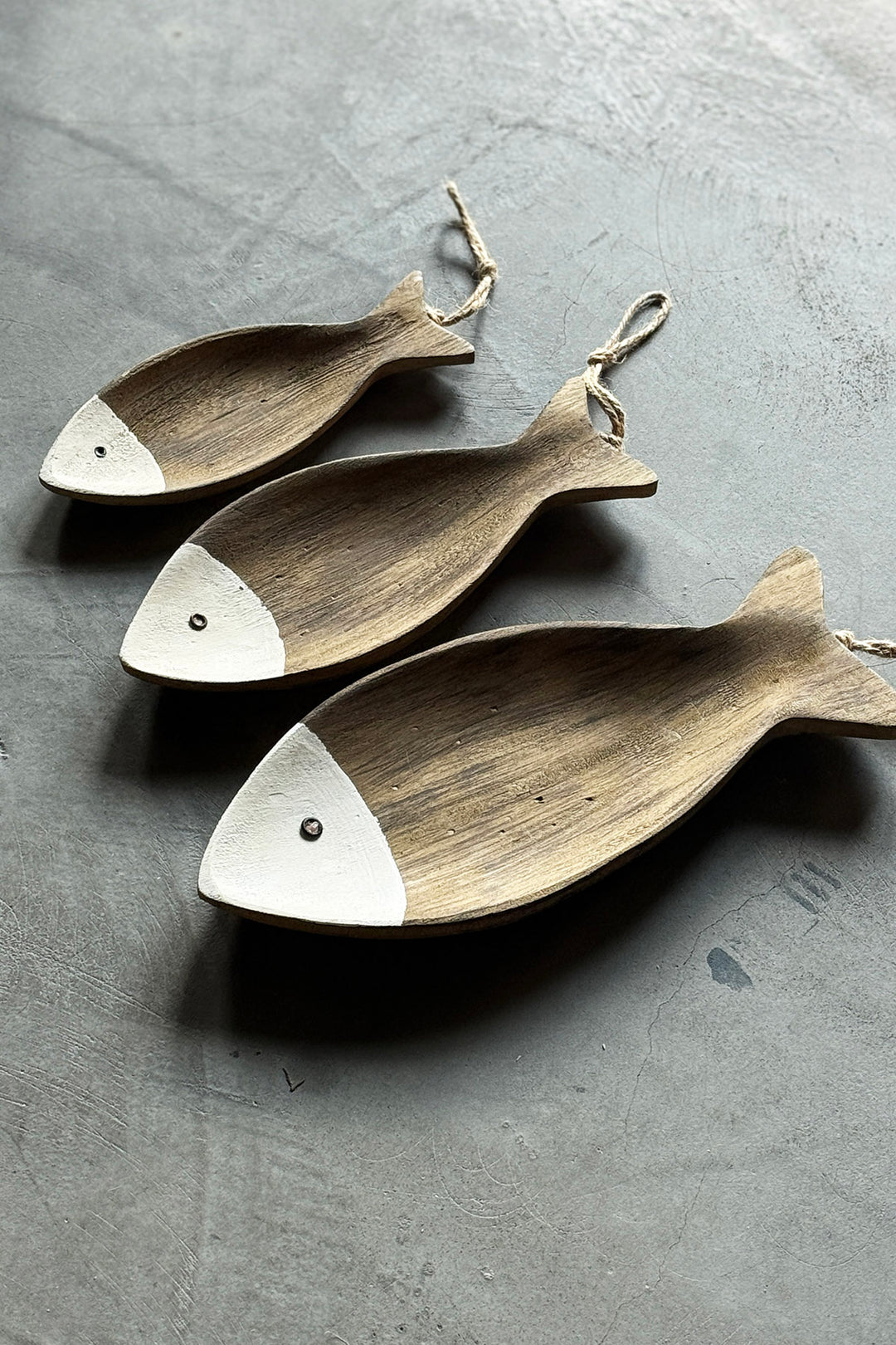 3 st. Holztabletts "Fisch"