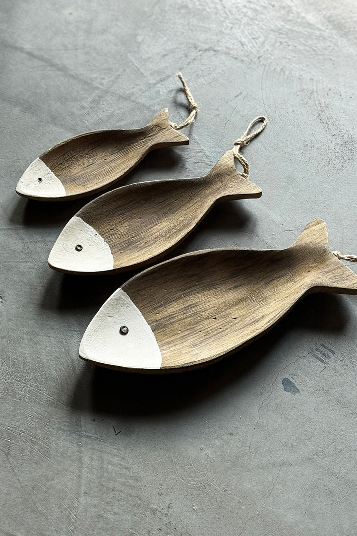 3 st. Holztabletts "Fisch"
