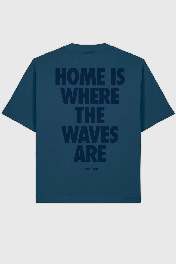 Heavy Weight Boxy Tee "Home" - Blue