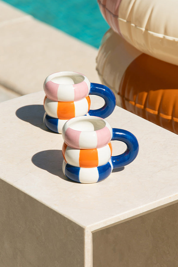 Keramikbecher "Baderinge" (2 St) - Blau