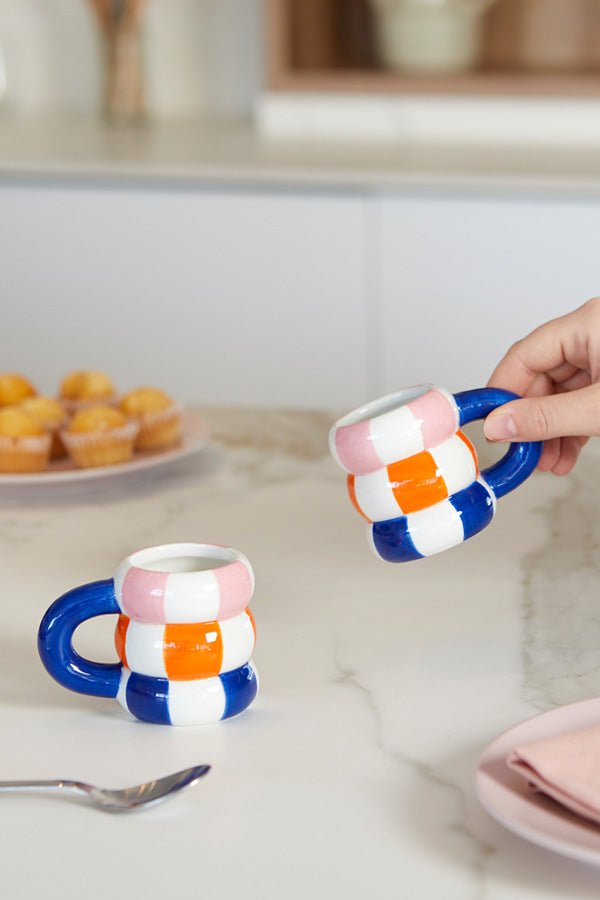 Keramikbecher "Baderinge" (2 St) - Blau