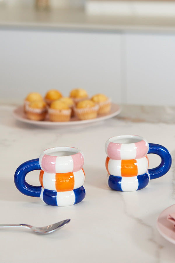 Keramikbecher "Baderinge" (2 St) - Blau