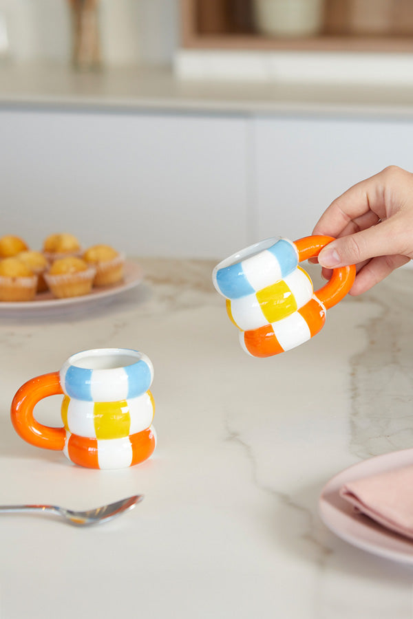 Keramikbecher "Baderinge" (2 St) - Orange