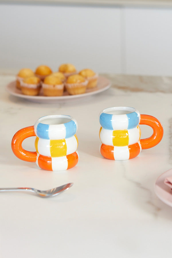 Keramikbecher "Baderinge" (2 St) - Orange