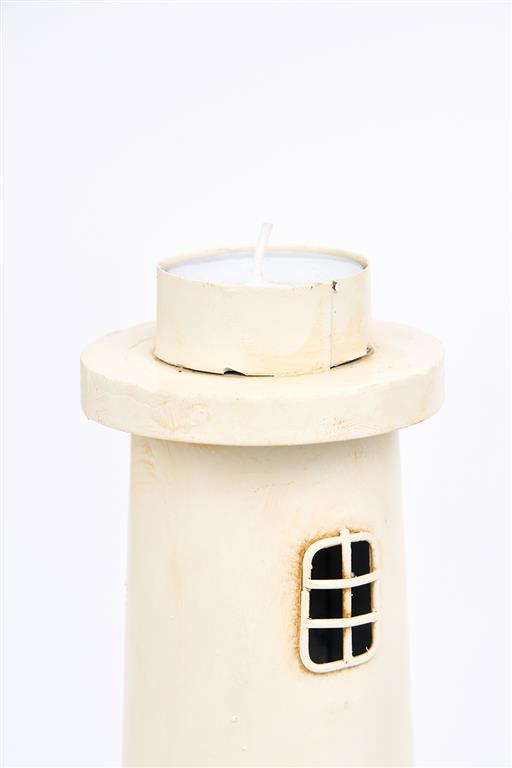 Leuchtturm-Kerzenständer aus Metall - 33,5 cm