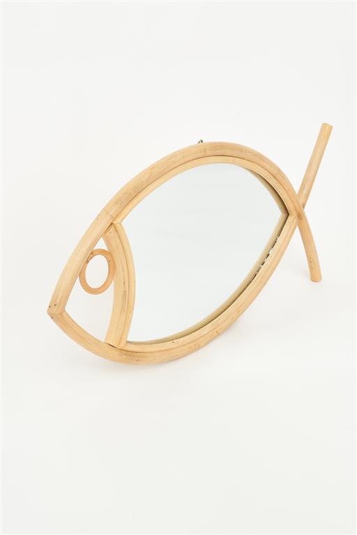 Retro Rattanspiegel „Fisch“