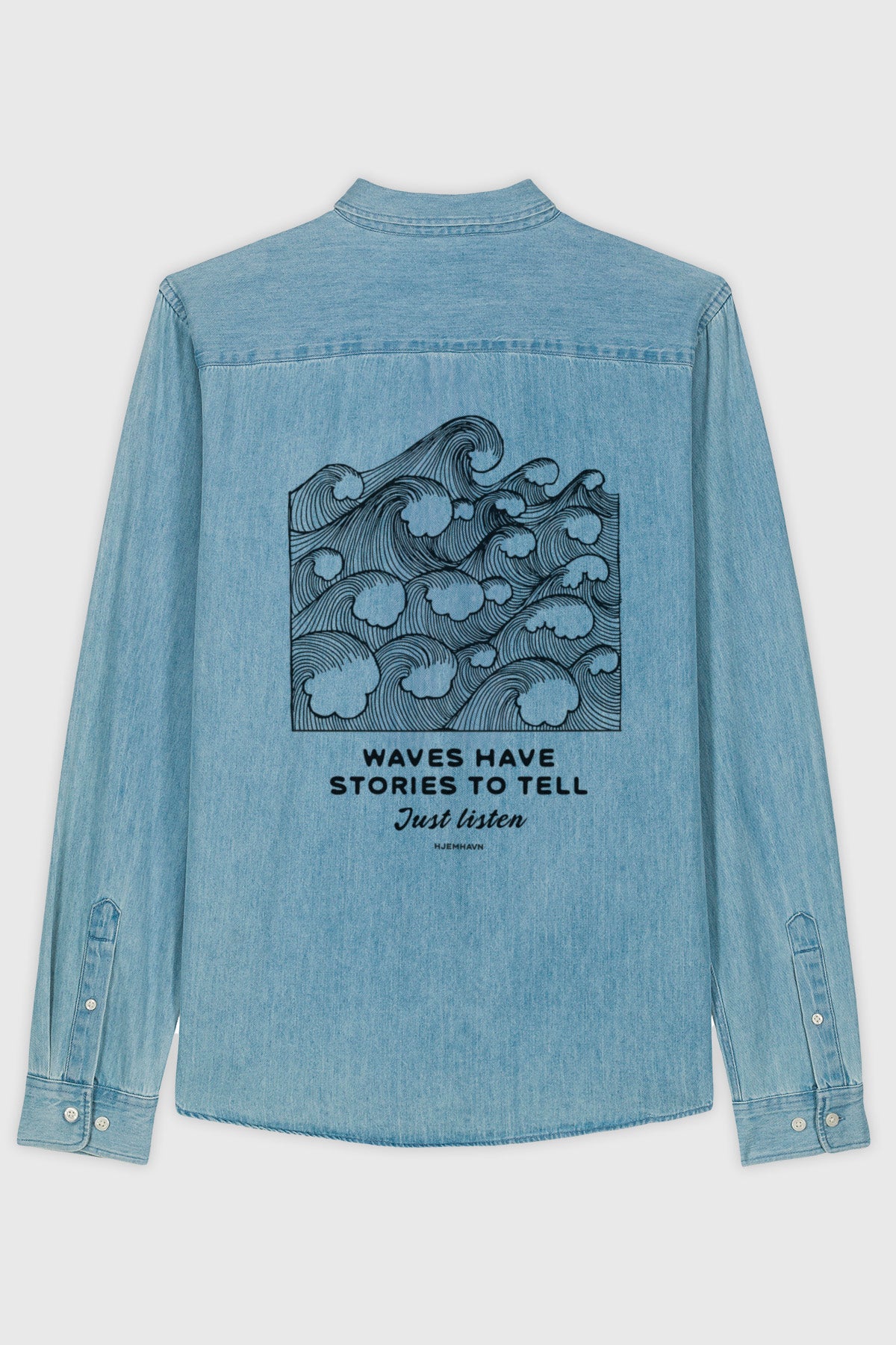 Organic Denim Shirt "Just listen" Men
