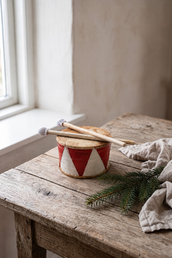 Håndlavet juletromme fra Bolivia - Ø16 cm