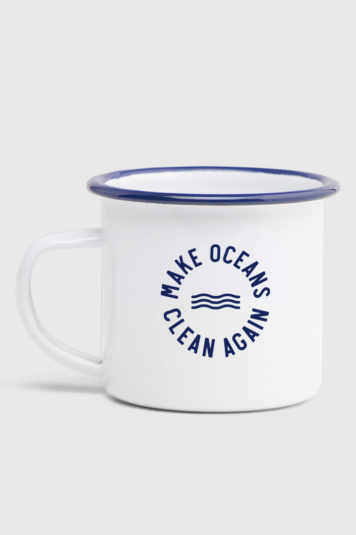 Emaille-becher "Make Oceans Clean Again"