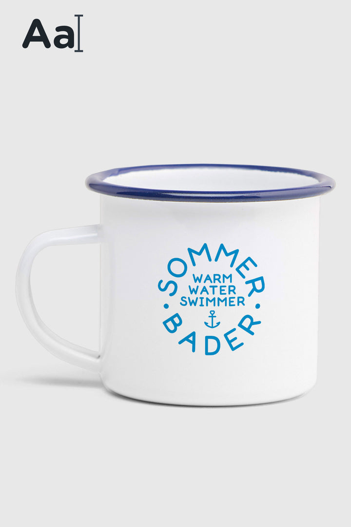 Emaille-becher "Vinterbad" mit Wunschname