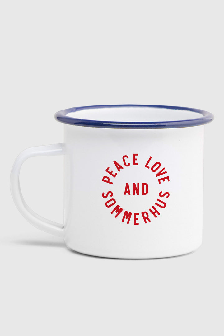 Emaille-becher "Peace, Love and Sommerhus"