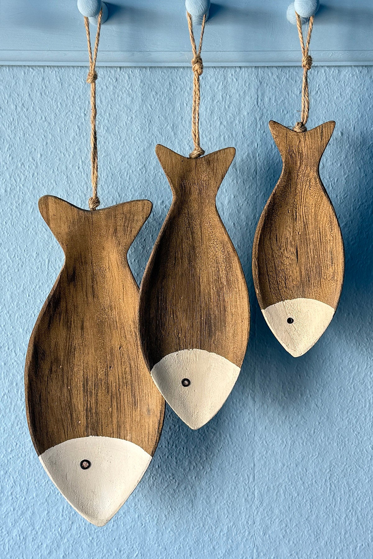 3 st. Holztabletts "Fisch"