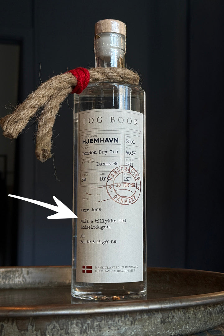 Logbook Gin "med personlig hilsen/etiket"