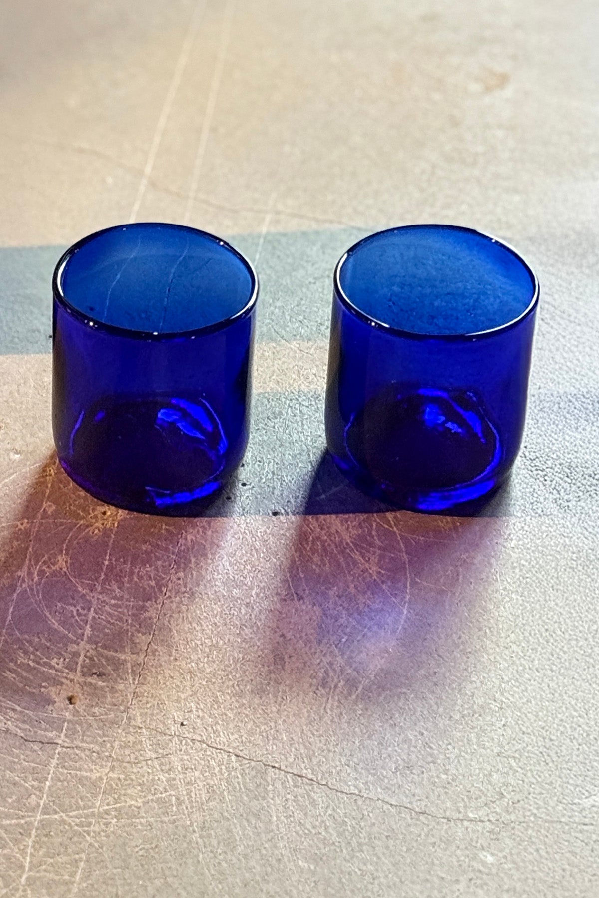 Trinkgläser aus Weinflaschen (Bleu) - Short
