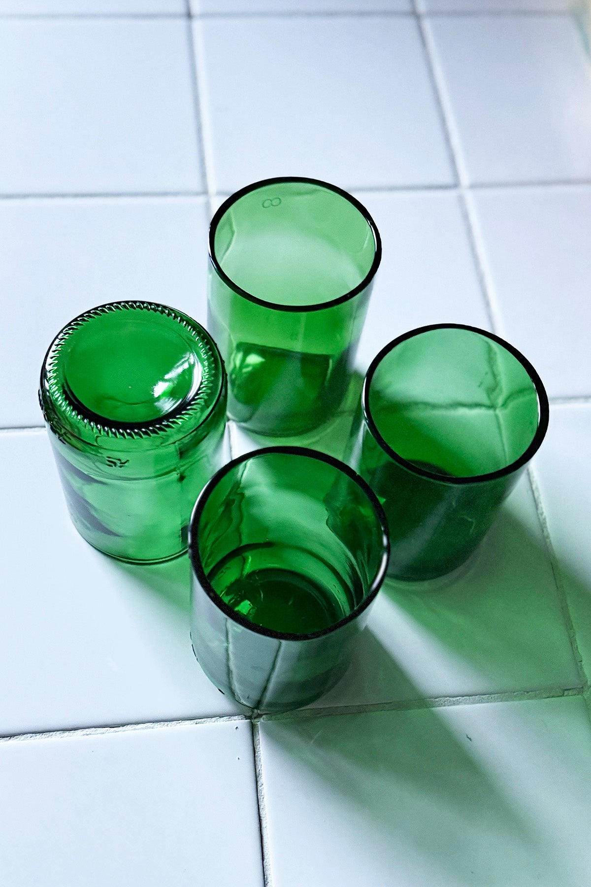 Weinflaschen-Trinkgläser -  Tall (Green 4-Pack)