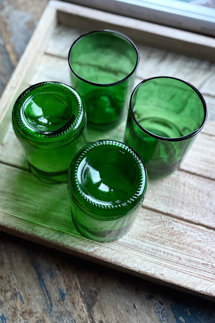 Weinflaschen-Trinkgläser -  Tall (Green 4-Pack)