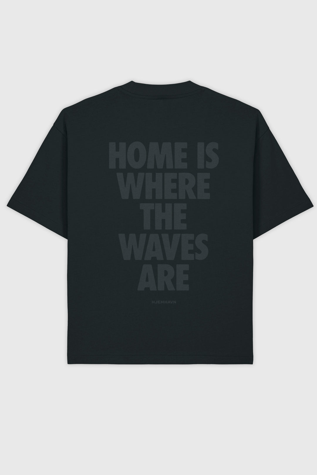 Heavy Weight Boxy Tee "Home" - Black
