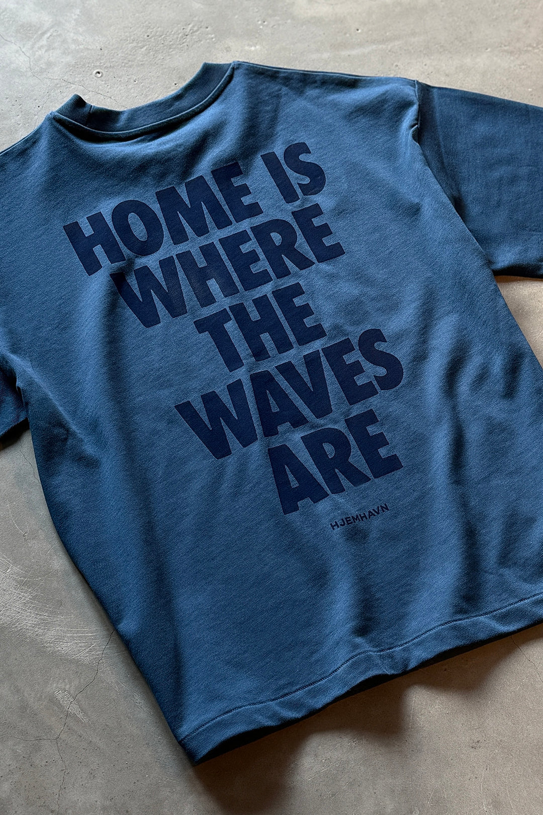 Heavy Weight Boxy Tee "Home" - Blue