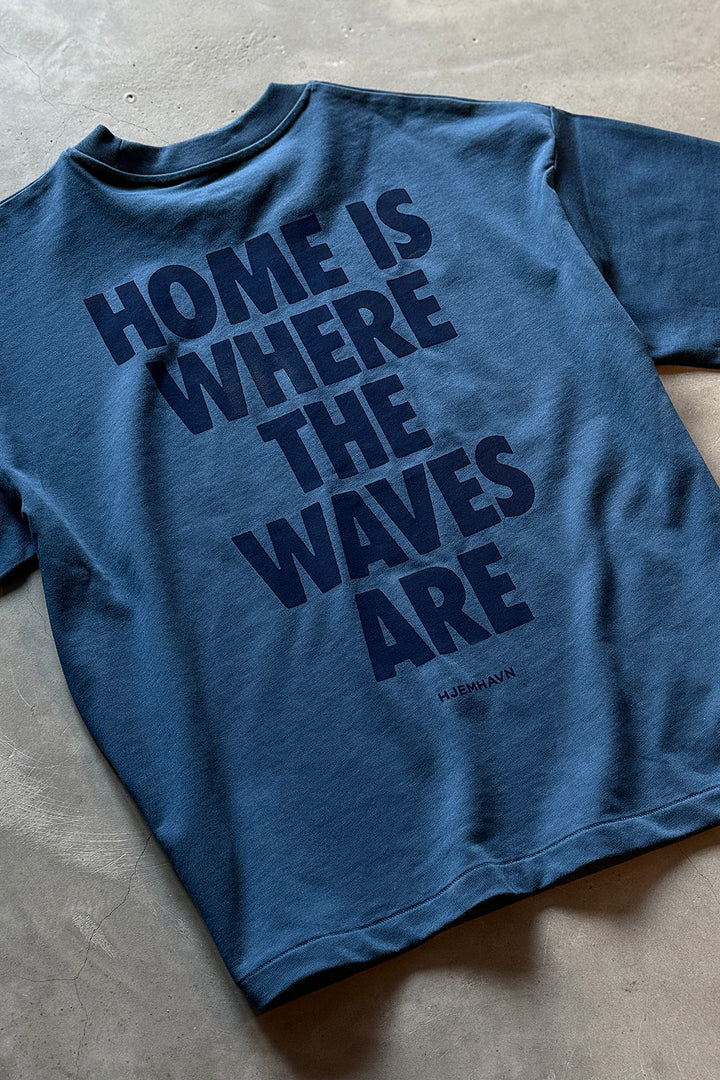 Heavy Weight Boxy Tee "Home" - Blue