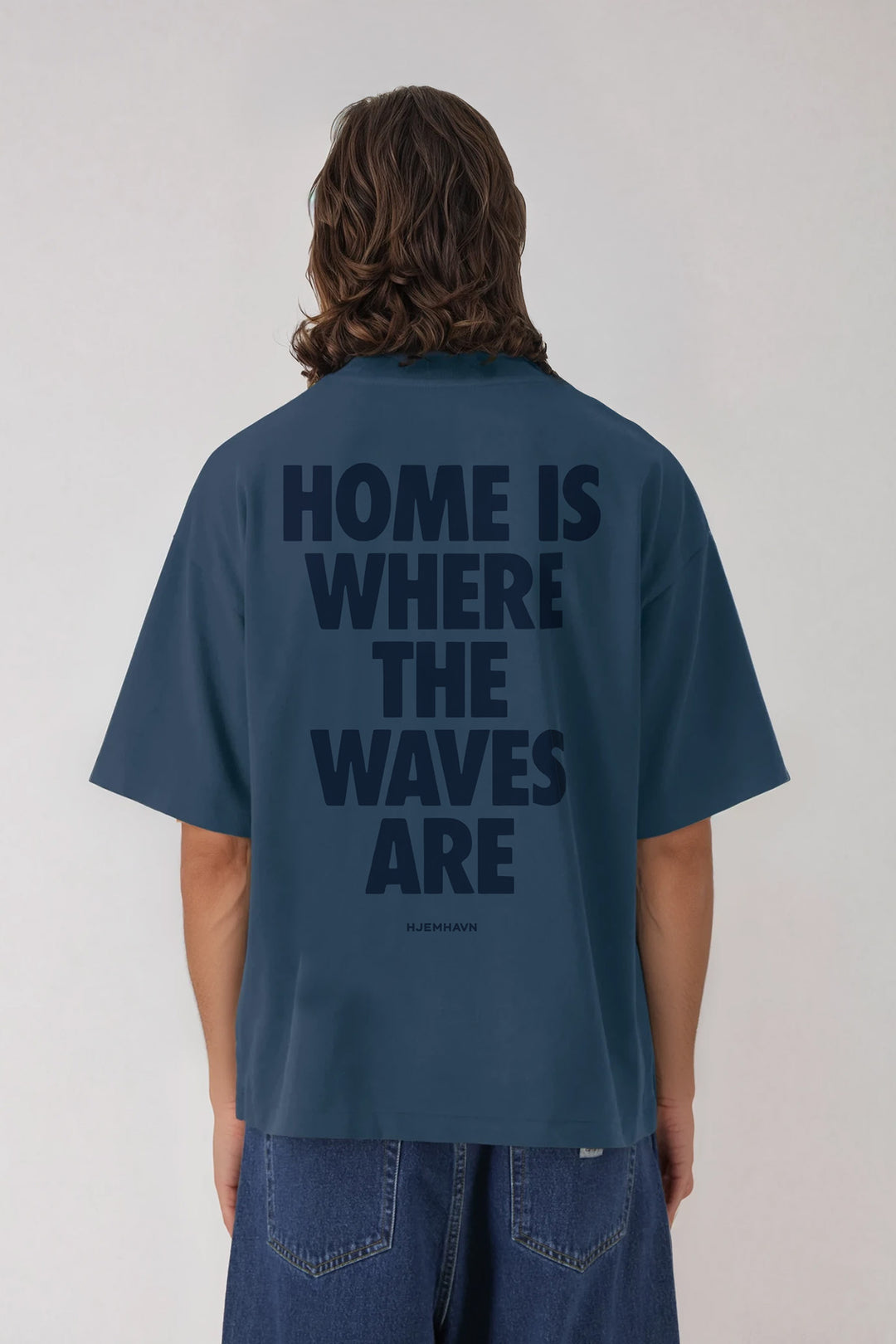 Heavy Weight Boxy Tee "Home" - Blue