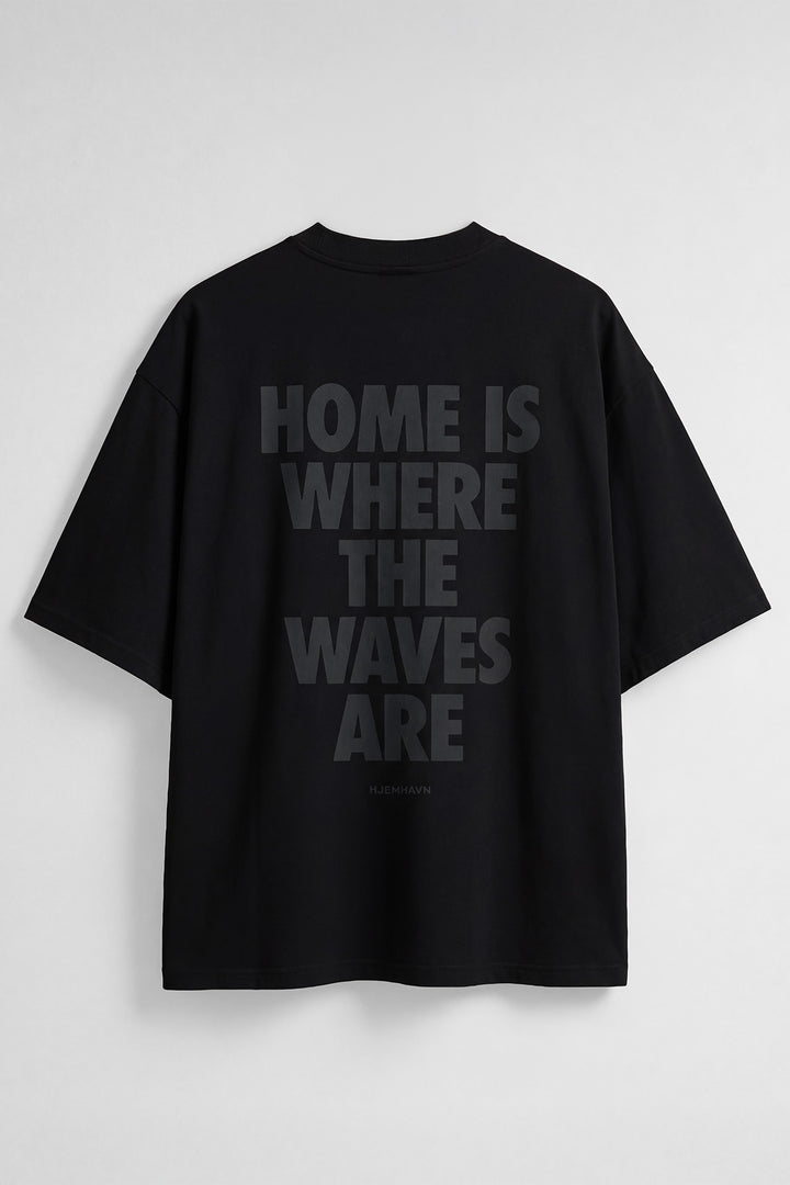 Boxy Tee "Home" - Black