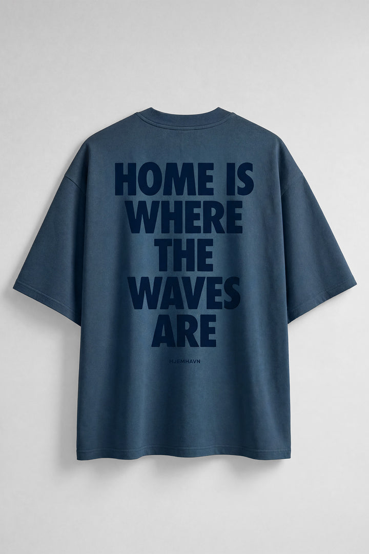 Boxy Tee "Home" - Blue