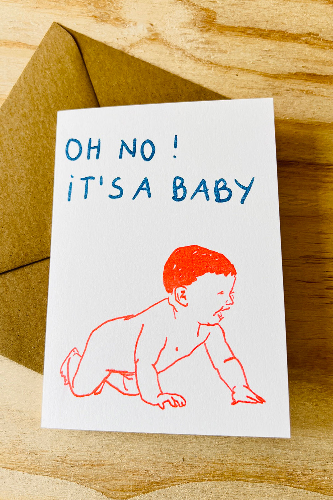 Karte "Oh no! It's a baby"