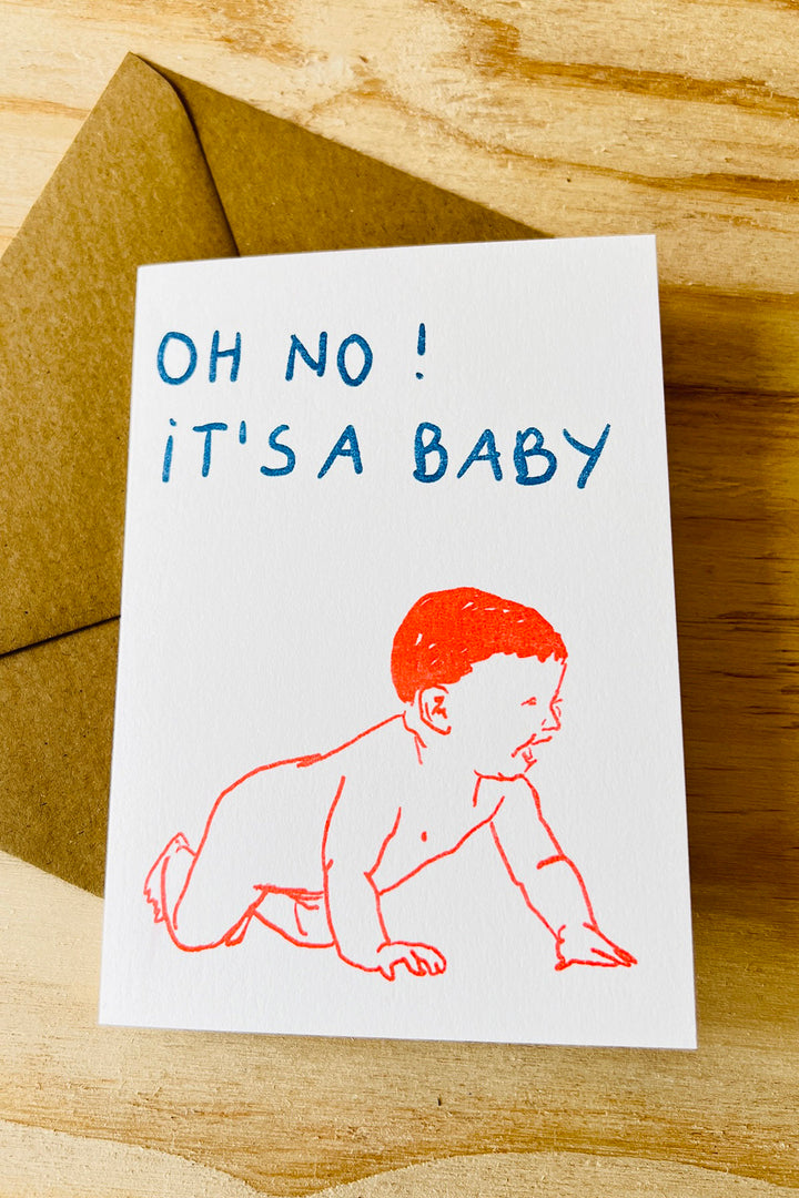 Karte "Oh no! It's a baby"