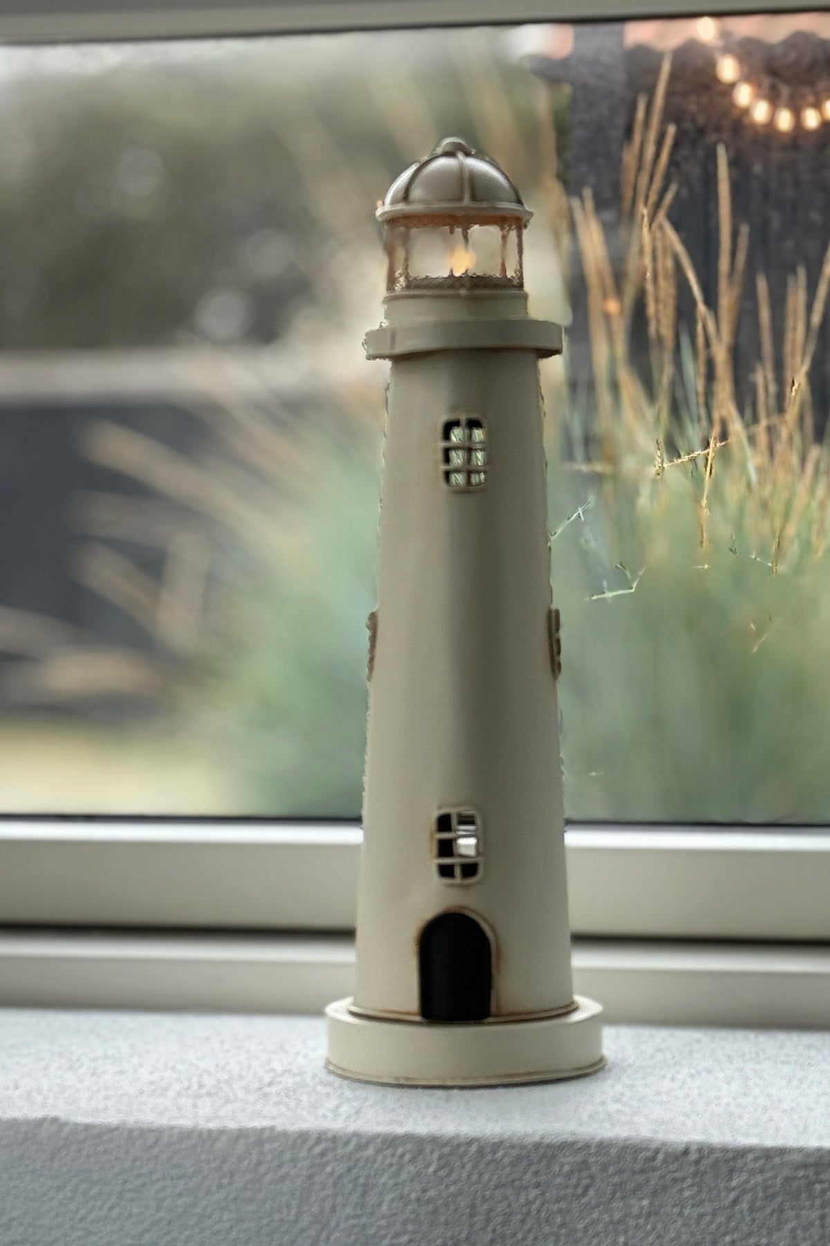 Leuchtturm-Kerzenständer aus Metall - 33,5 cm