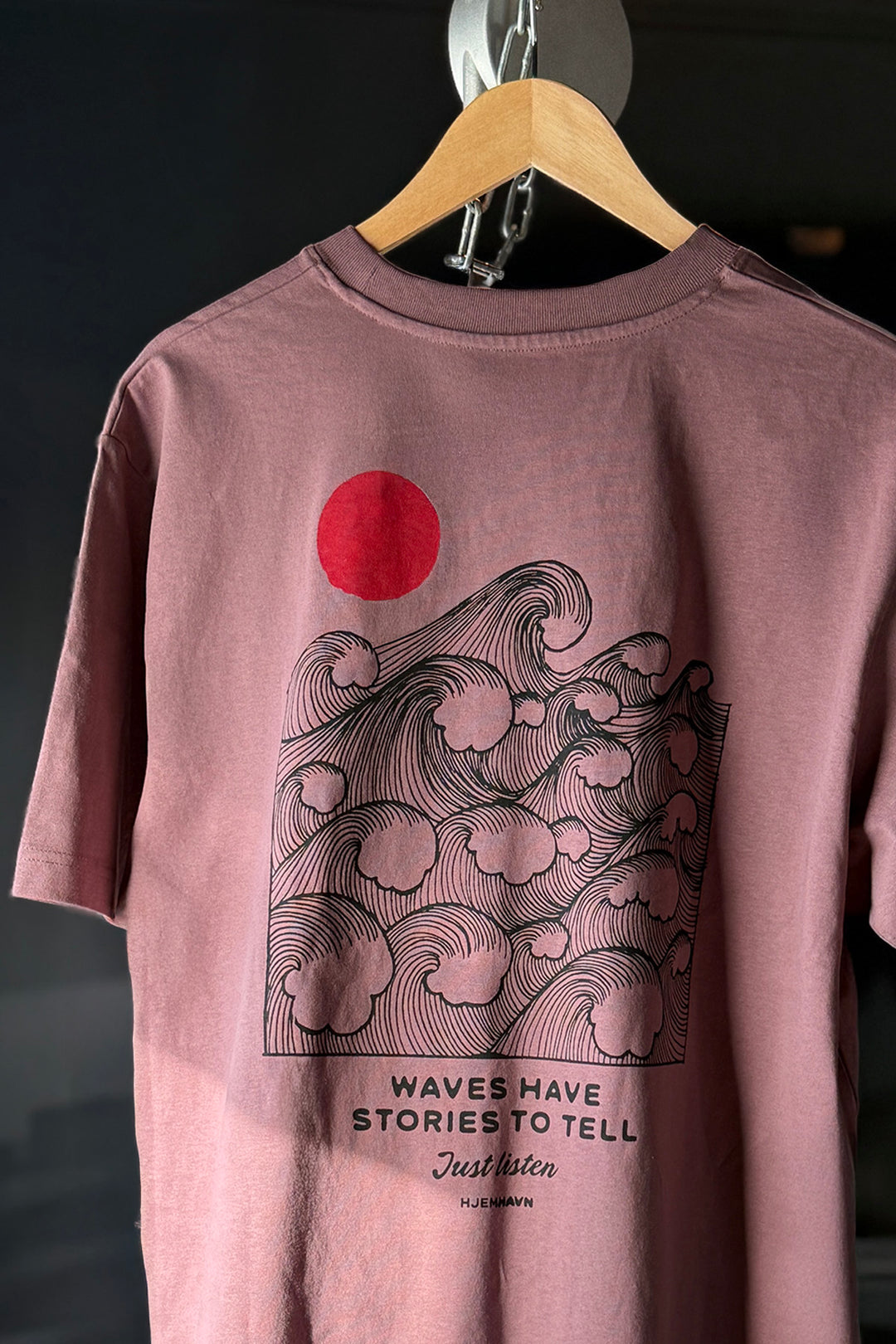 Heavy Weight Tee "Just Listen" - Smokey Mauve