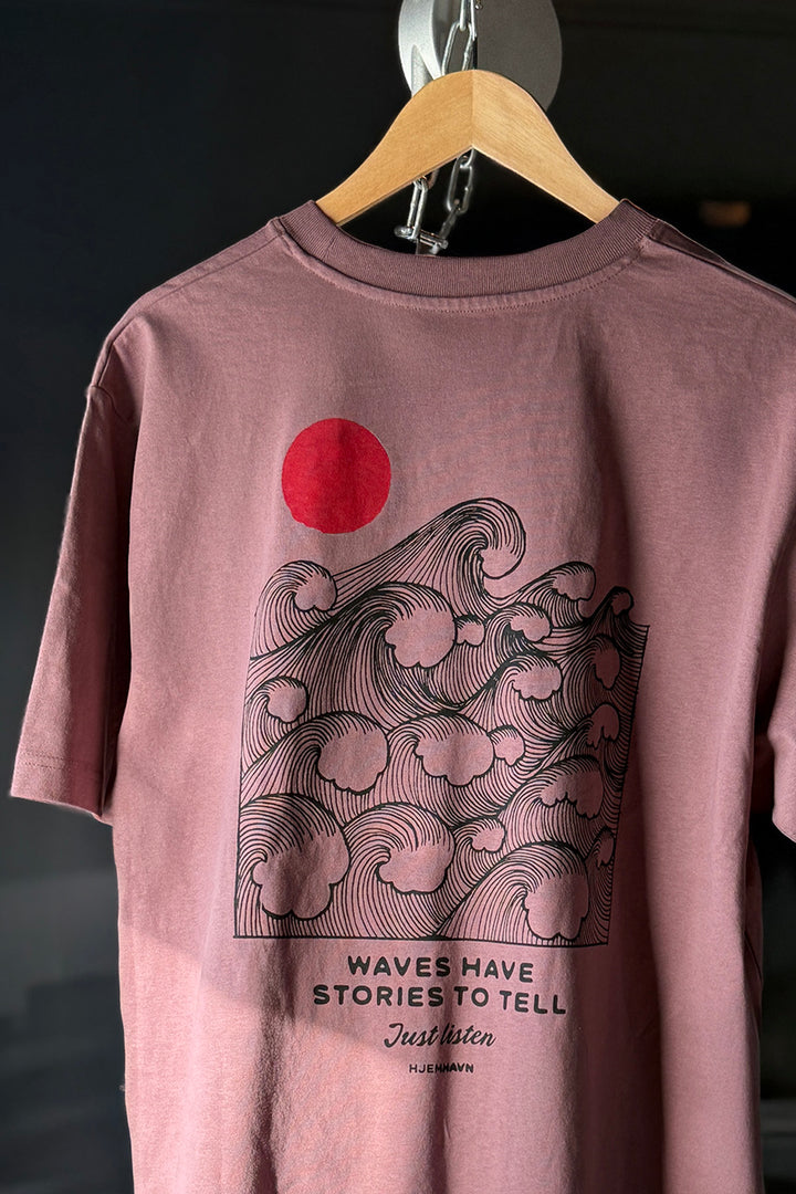 Heavy Weight Tee "Just Listen" - Smokey Mauve
