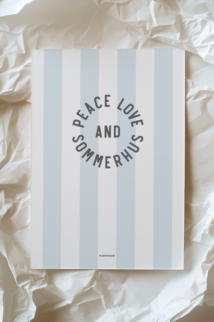 Miniposter/Karte "Peace, Love und Sommerhus“