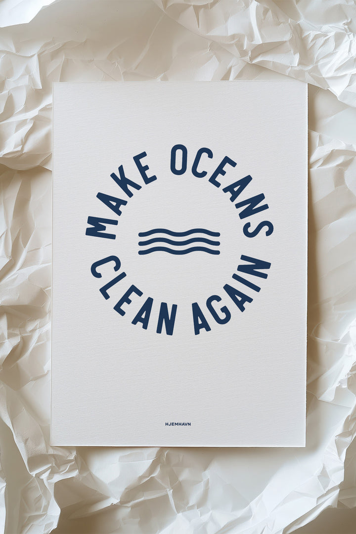 Mini-Poster/Karte "Make Oceans Clean Again“