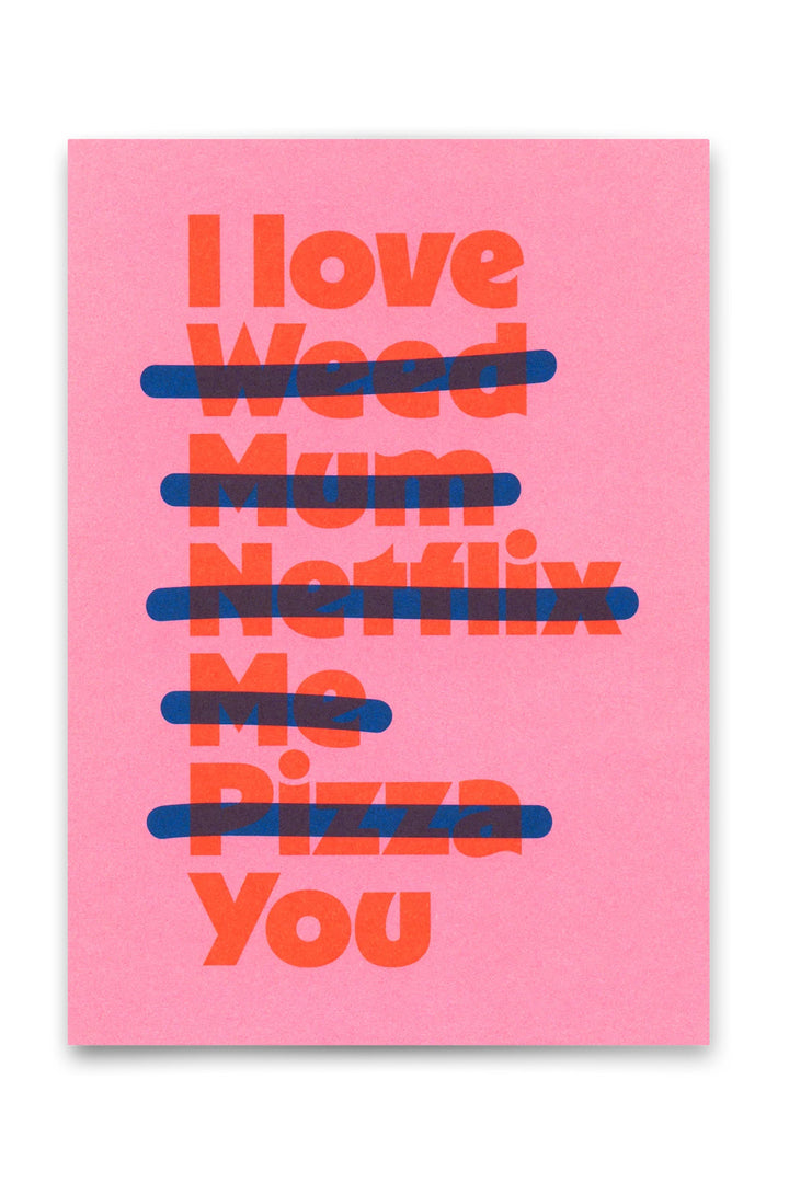 Postkort "I Love"