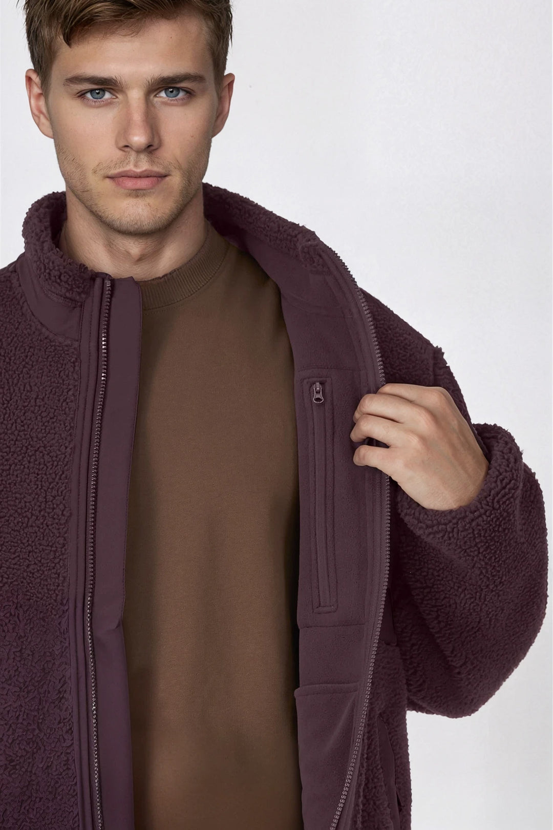 Sherpa Jacket - Red Brown