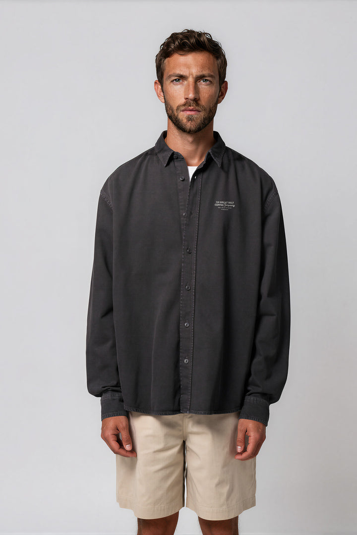 Cotton Twill Shirt  "Ferry Coffee"