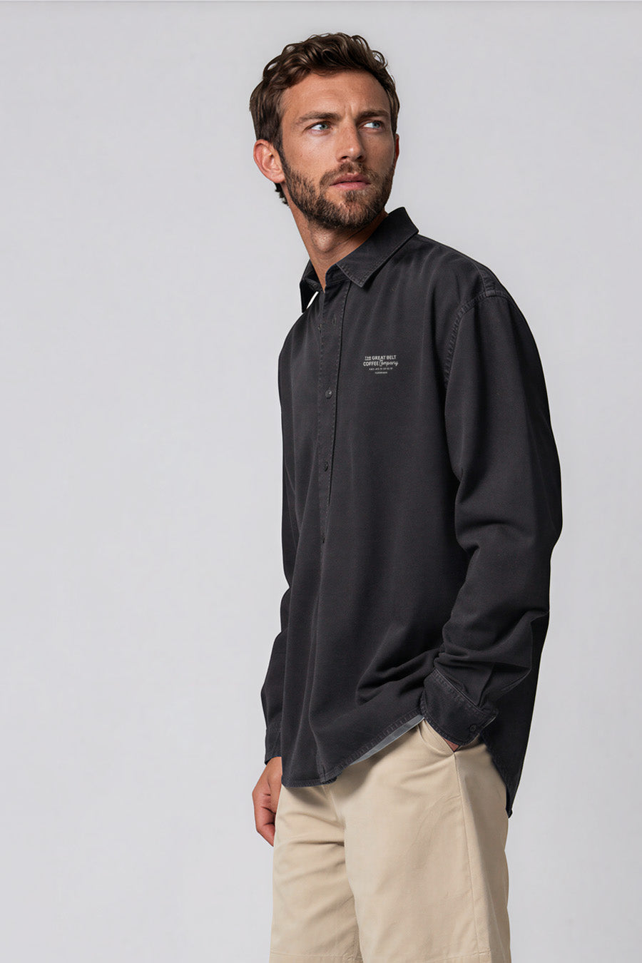 Cotton Twill Shirt  "Ferry Coffee"