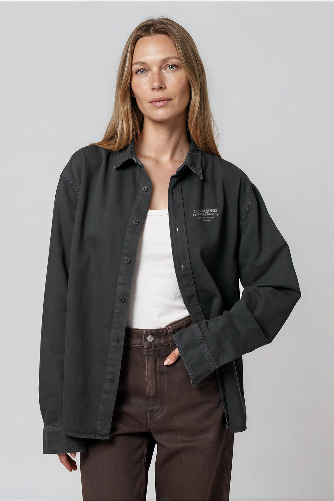 Cotton Twill Shirt  "Ferry Coffee"