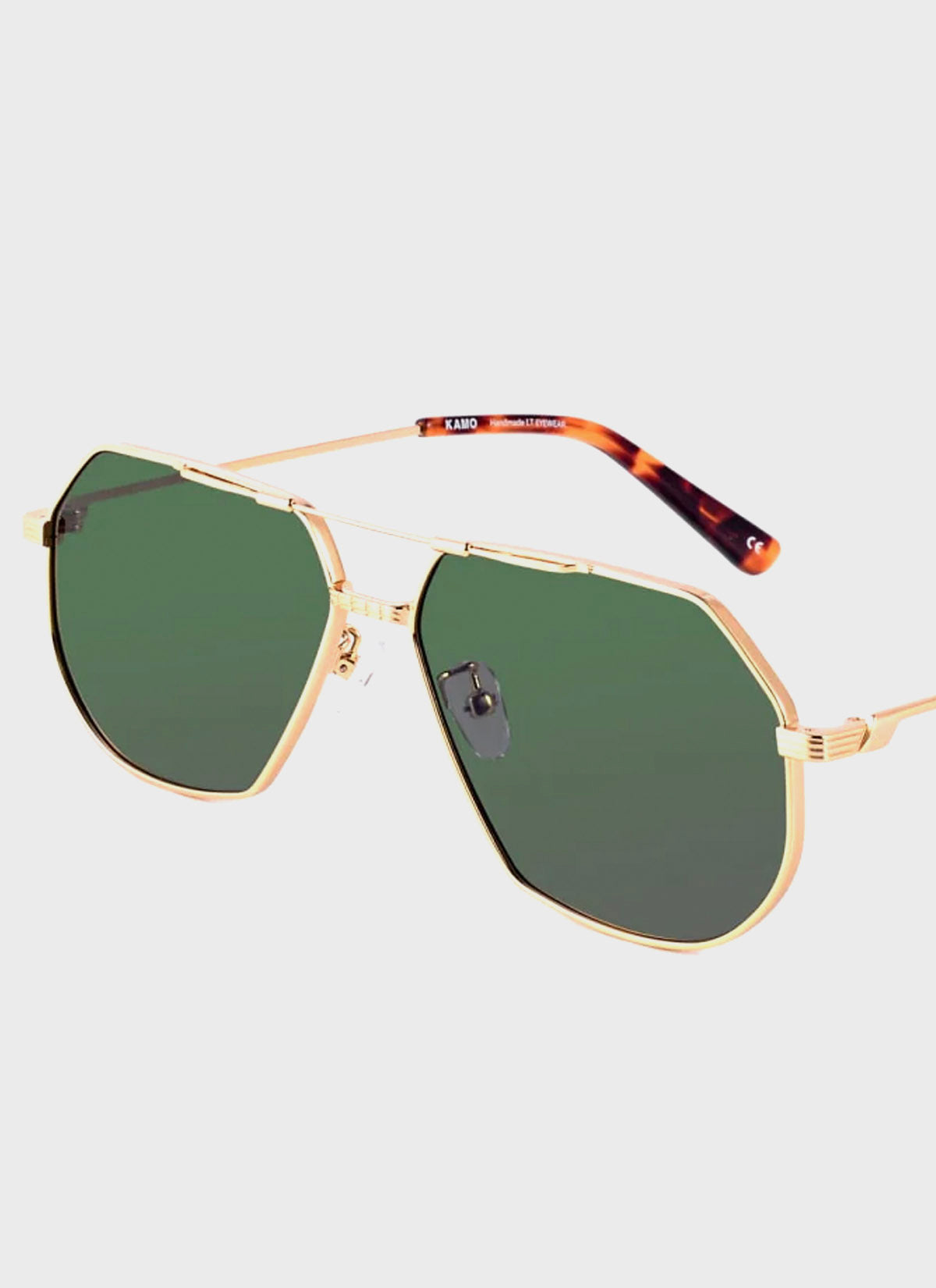 Sonnenbrille - Race - Gold Metal/Green