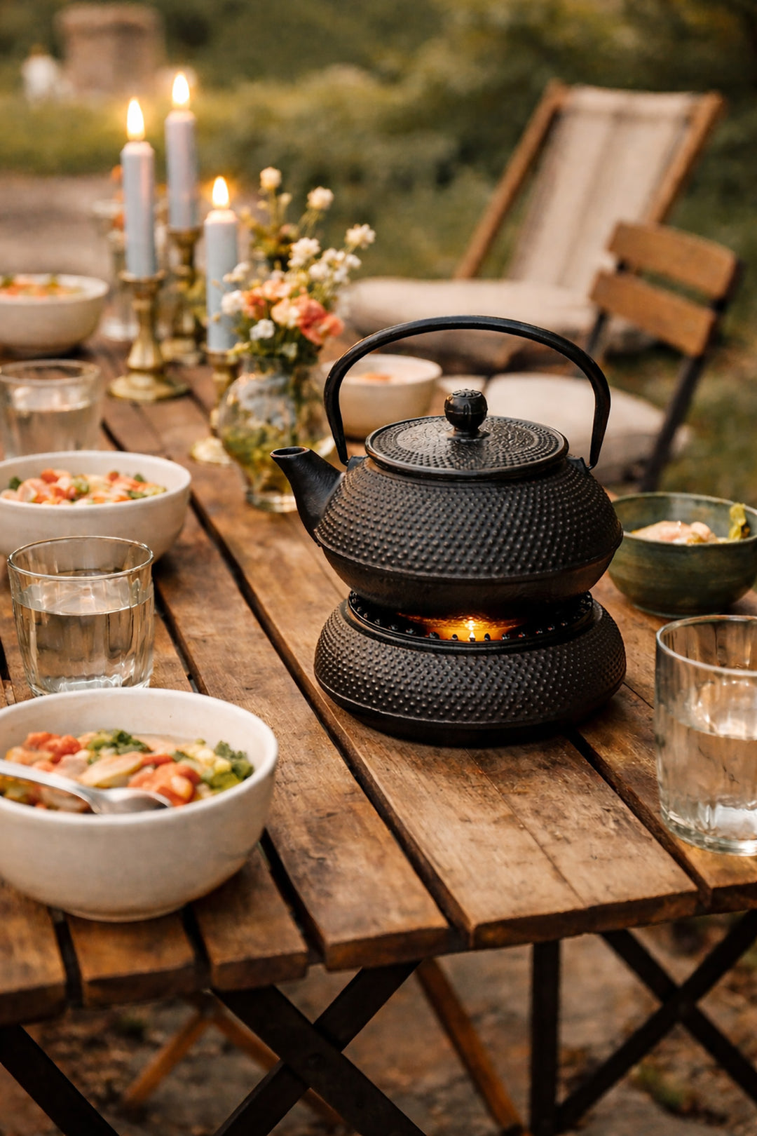 Tekande i støbejern inkl. varmer