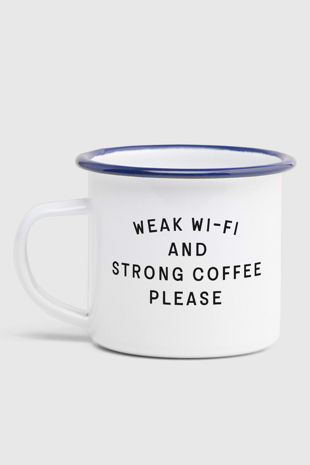 Emaillebecher "Weak Wifi"