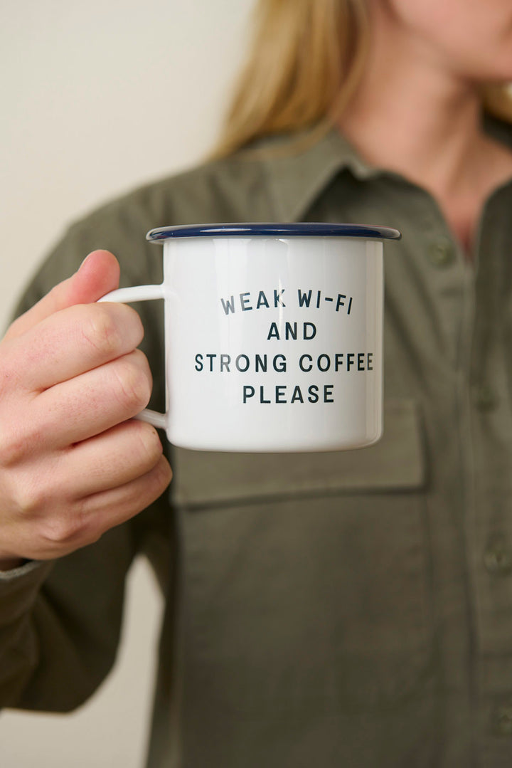 Emaillebecher "Weak Wifi"