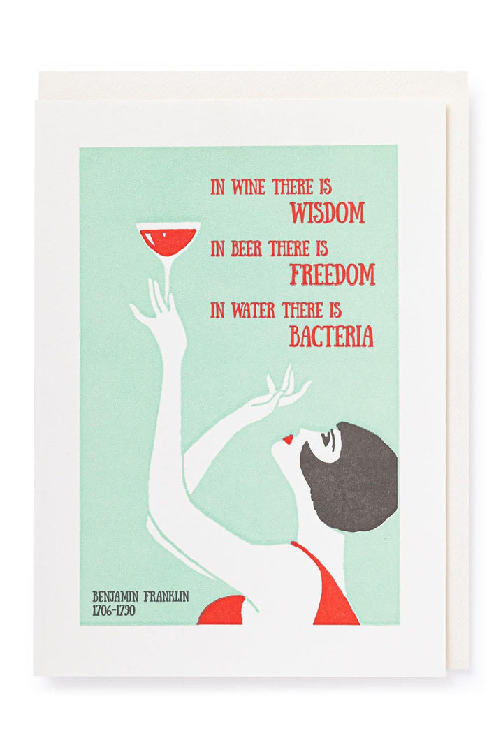 Letterpress Card "Wine and Wisdom"