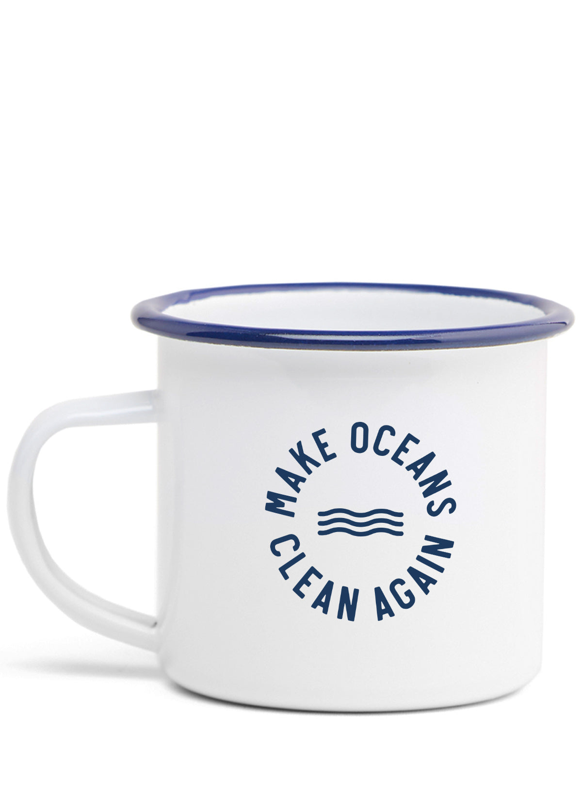 Emaille-becher "Make Oceans Clean Again"