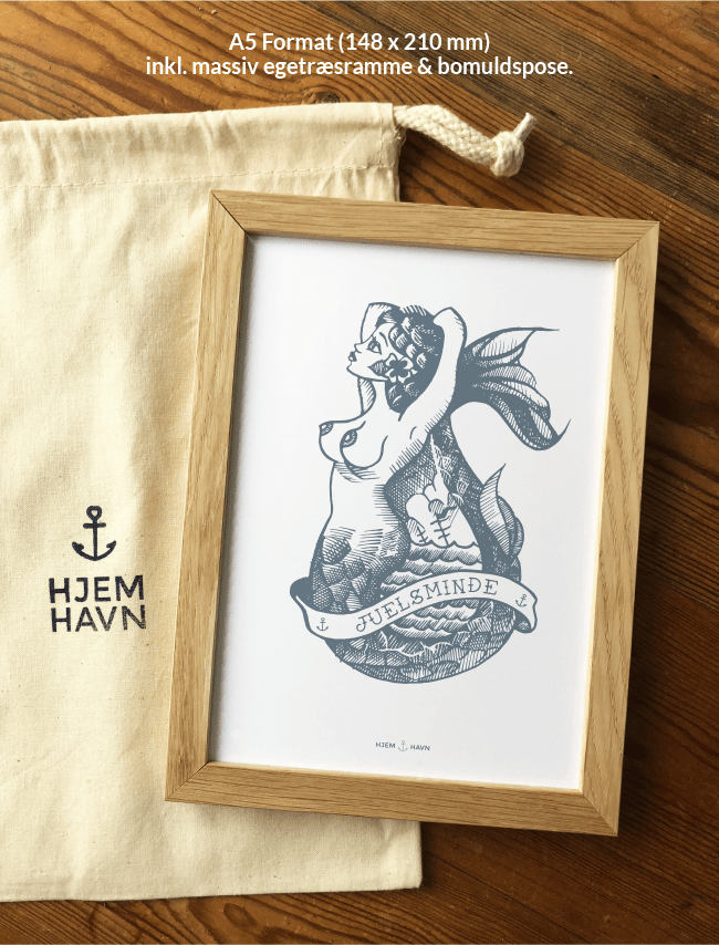 Design din egen havfrue-plakat - Hjemhavn Custom made 