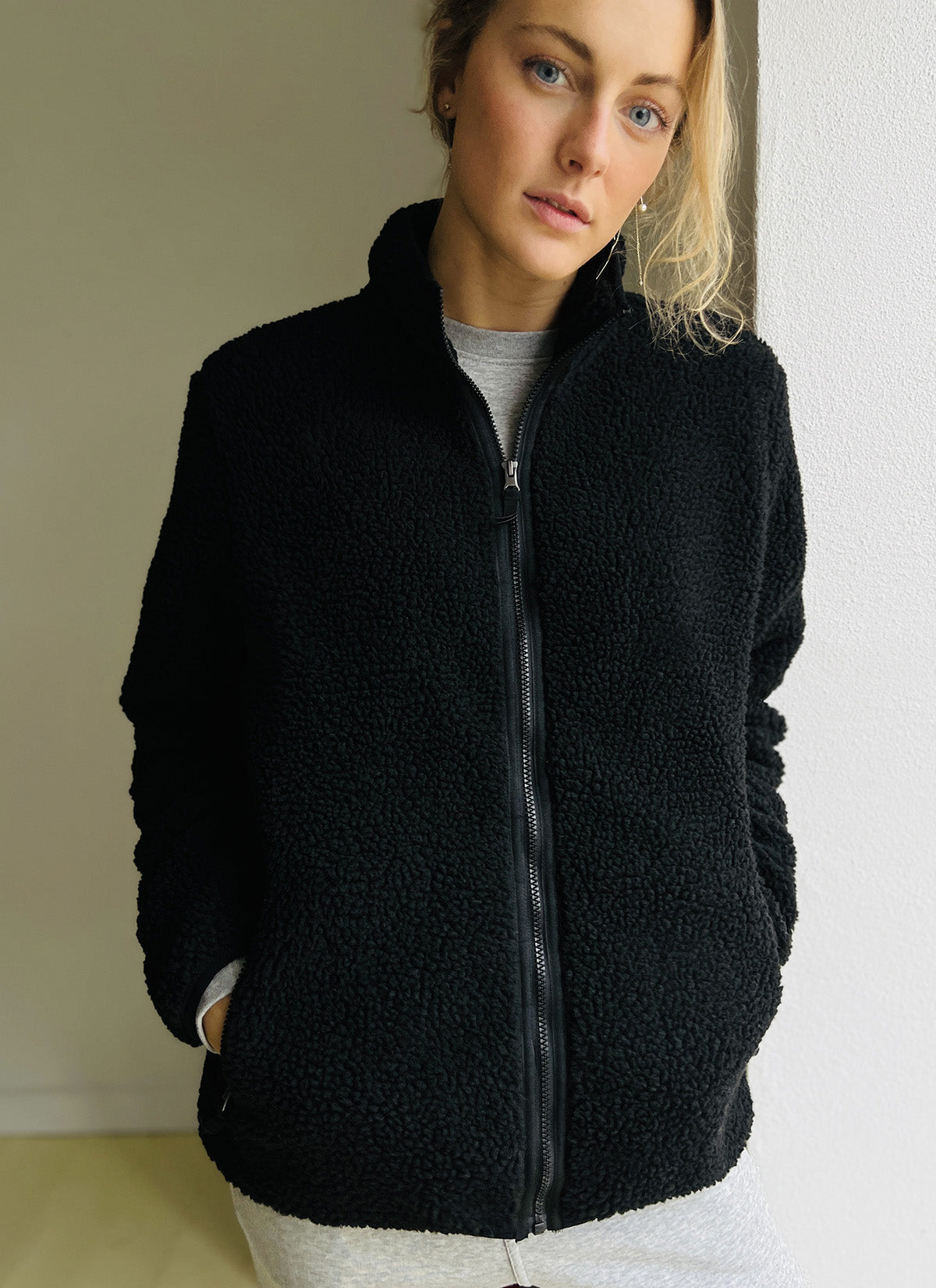 Fleecejacke - Recycled - Black